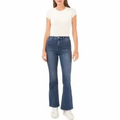 Hot Sale 👍 Chelsea & Violet High Rise Patch 4-Pocket Stretch Indigo Denim Flare Leg 👖 Jeans Mid Rinse ✨ -Chelsea & Violet Sales unnamed file 580