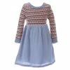 Buy 🧨 Chelsea & Violet Little 👧 Girls 2T-6X Sweater Gauze 👗 Dress Light Blue 🥰