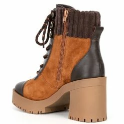 Cheap 🔔 Chelsea & Violet Zaira Leather And Suede Lug Sole Platform Booties Black 😀 -Chelsea & Violet Sales unnamed file 668