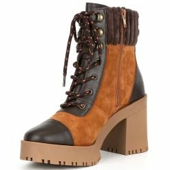 Cheap 🔔 Chelsea & Violet Zaira Leather And Suede Lug Sole Platform Booties Black 😀 -Chelsea & Violet Sales unnamed file 669