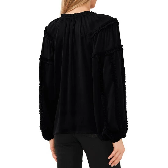 Top 10 ⭐ Chelsea & Violet Plisse Ruffle Split V-Neck Long Balloon Sleeve Blouse Antique White ⌛ 4 Top 10 ⭐ Chelsea & Violet Plisse Ruffle Split V-Neck Long Balloon Sleeve Blouse Antique White ⌛ - Image 2