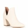 Budget 🥰 Chelsea & Violet Rubi Leather Pointed Toe Dip Ankle Booties Ivory 🎁 -Chelsea & Violet Sales unnamed file 674