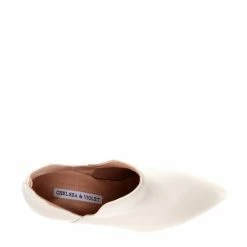 Budget 🥰 Chelsea & Violet Rubi Leather Pointed Toe Dip Ankle Booties Ivory 🎁 -Chelsea & Violet Sales unnamed file 678