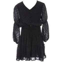 Deals ✨ Chelsea & Violet 👧 Girls Big 👧 Girls 7-16 Smocked Waist Clip Dot Mini 👗 Dress Dusty Olive ✨