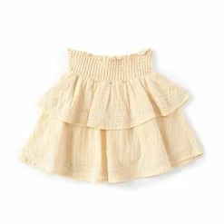 Promo 🎁 Chelsea & Violet Big 👧 Girls 7-16 Crochet Detail Ruffle Tiered 👗 Skirt Yellow 🔔