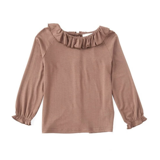 Best deal π Chelsea & Violet Little π§ Girls 2T-6X Long Sleeve Ruffle Neck Top Natural β€οΈ 3 Best deal π Chelsea & Violet Little π§ Girls 2T-6X Long Sleeve Ruffle Neck Top Natural β€οΈ