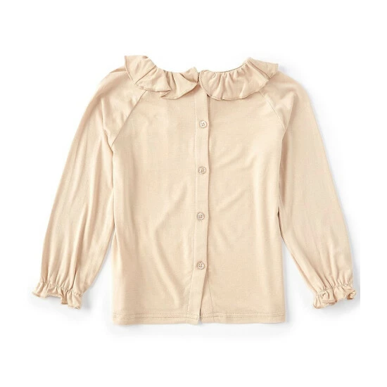 Best deal π Chelsea & Violet Little π§ Girls 2T-6X Long Sleeve Ruffle Neck Top Natural β€οΈ 6 Best deal π Chelsea & Violet Little π§ Girls 2T-6X Long Sleeve Ruffle Neck Top Natural β€οΈ - Image 4