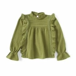 Top 10 🧨 Chelsea & Violet 👧 Girls Big 👧 Girls 7-16 Lace Inset Pleated Ruffle Mock Neck Blouse Bronze 😍 -Chelsea & Violet Sales unnamed file 768