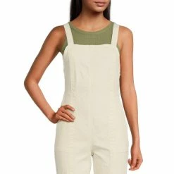 Best reviews of 🎁 Chelsea & Violet Sleeveless Square Neck Straight Leg Denim Jumpsuit Toasted Ivory 🛒 -Chelsea & Violet Sales unnamed file 778
