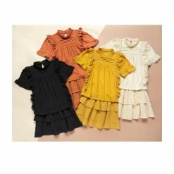 Discount ✨ Chelsea & Violet Big 👧 Girls 7-16 Lace Inset Pleated Ruffle Mock Neck Top Yellow 😍 -Chelsea & Violet Sales unnamed file 799