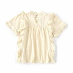 Discount ✨ Chelsea & Violet Big 👧 Girls 7-16 Lace Inset Pleated Ruffle Mock Neck Top Yellow 😍 -Chelsea & Violet Sales unnamed file 801