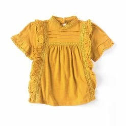 Discount ✨ Chelsea & Violet Big 👧 Girls 7-16 Lace Inset Pleated Ruffle Mock Neck Top Yellow 😍 -Chelsea & Violet Sales unnamed file 802
