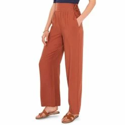Budget 🔔 Chelsea & Violet Woven Straight Leg Pocketed High Waisted Pants Copper Brown ✨