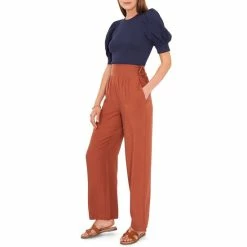 Budget 🔔 Chelsea & Violet Woven Straight Leg Pocketed High Waisted Pants Copper Brown ✨ -Chelsea & Violet Sales unnamed file 815
