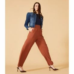Budget 🔔 Chelsea & Violet Woven Straight Leg Pocketed High Waisted Pants Copper Brown ✨ -Chelsea & Violet Sales unnamed file 817
