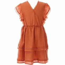 New 😉 Chelsea & Violet Big 👧 Girls 7-16 Lace Detail Ruffle Tiered 👗 Dress Light Clay 💯 -Chelsea & Violet Sales unnamed file 838