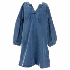 New 🎉 Chelsea & Violet 👧 Girls Big 👧 Girls 7-16 Chambray Long Sleeve 👗 Dress Blue 🔔