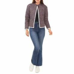 Discount 🎁 Chelsea & Violet Foulard Stamp Print Quilted Long Sleeve Snap Front Jacket Foulard Stamps 🤩 -Chelsea & Violet Sales unnamed file 875