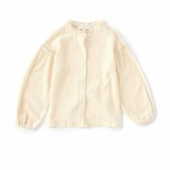 Deals ⌛ Chelsea & Violet Little 👧 Girls 2T-6X Textured Woven Top Tan 🎁