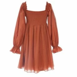 Discount ⌛ Chelsea & Violet 👧 Girls Big 👧 Girls 7-16 Mixed Media Puff Sleeve Smocked Back 👗 Dress Black 😍 -Chelsea & Violet Sales unnamed file 884