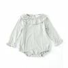 Best Sale 🎉 Chelsea & Violet Baby 👧 Girls Newborn-9 Months Ruffle Neck Long Sleeve Romper Dusty Green ✨ -Chelsea & Violet Sales unnamed file 905