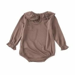 Best Sale 🎉 Chelsea & Violet Baby 👧 Girls Newborn-9 Months Ruffle Neck Long Sleeve Romper Dusty Green ✨ -Chelsea & Violet Sales unnamed file 908