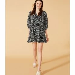 Budget 😀 Chelsea & Violet Long Raglan Volume Sleeve Split V-Neck Floral Print Mini 👗 Dress Somerset Dye 🌟 -Chelsea & Violet Sales unnamed file 964