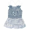 Budget ⌛ Chelsea & Violet 👧 Girls Big 👧 Girls 7-16 Sleeveless Square Neck Printed Woven Lace Tiered Tank Top Blue 🧨 -Chelsea & Violet Sales unnamed file 976