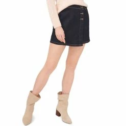 Cheapest 🤩 Chelsea & Violet Asymmetrical Hem Denim Mini 👗 Skirt Wembley Wash 🤩