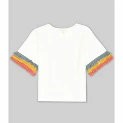 Best reviews of 😍 Chelsea & Violet 👧 Girls Big 👧 Girls 7-16 Knit Fringe Sleeve Tee Blue/multi 😀