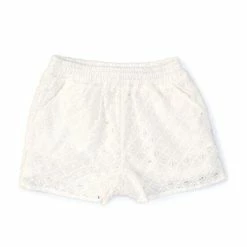 Best deal ✨ Chelsea & Violet 👧 Girls Big 👧 Girls 7-16 Smocked Waist Eyelet Short White 💯